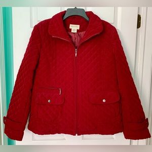 St. John’s Bay women’s quilted burgundy coat, large